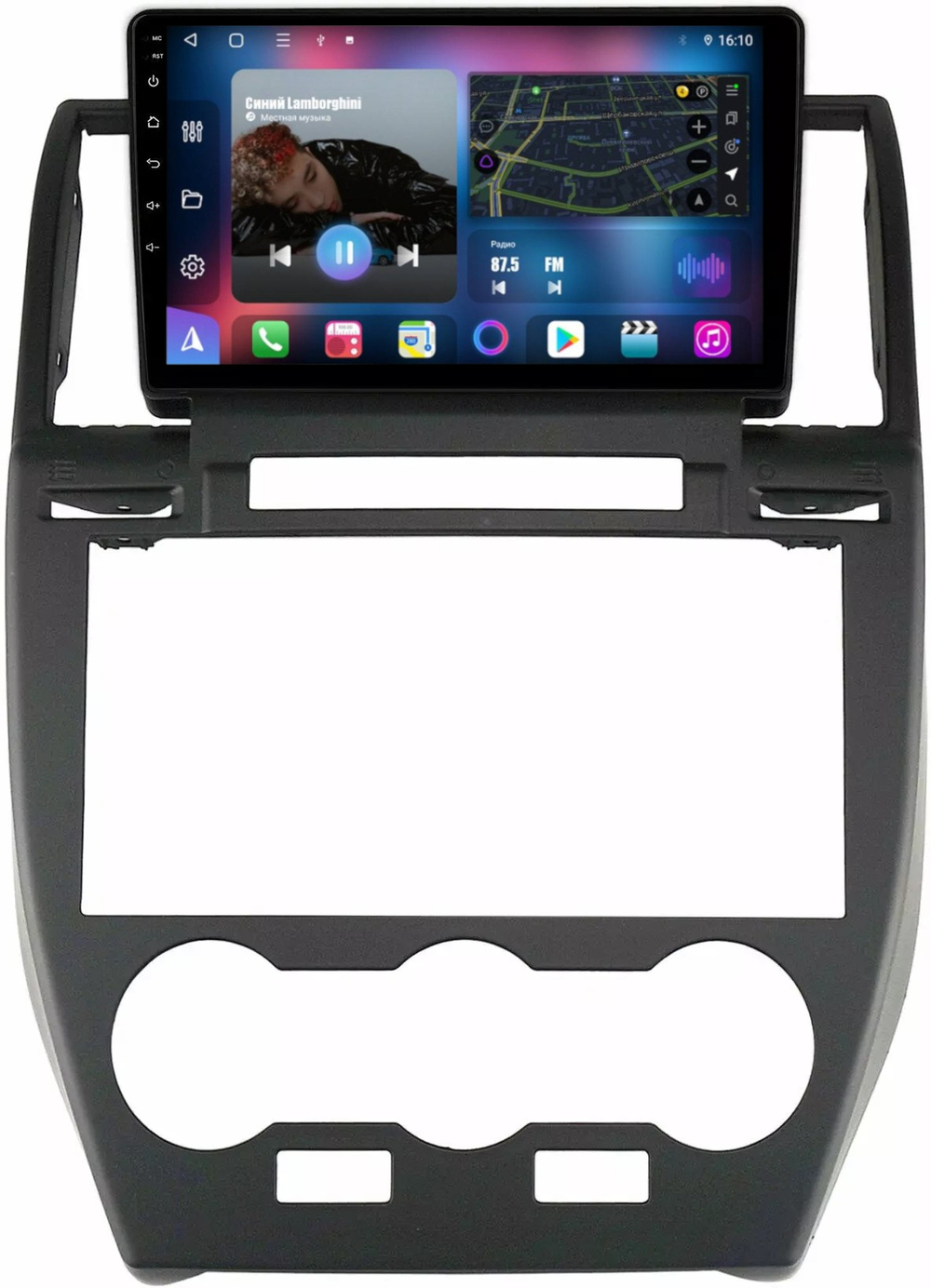 Магнитола для Land Rover Freelander 2006-2012 (монохром экран) - FarCar BM3279M монитор 9.5" QLED на Android 14, TS10, 4+32Гб, CarPlay, 4G SIM-слот