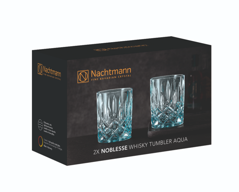 NOBLESSE - Набор низких стаканов 2 шт., голубой, 295мл h=102мм d=82мм