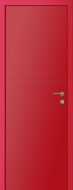 Дверь влагостойкая пластиковая KAPELLI multicolor Ф4Г RAL 3020 Красный + коробка