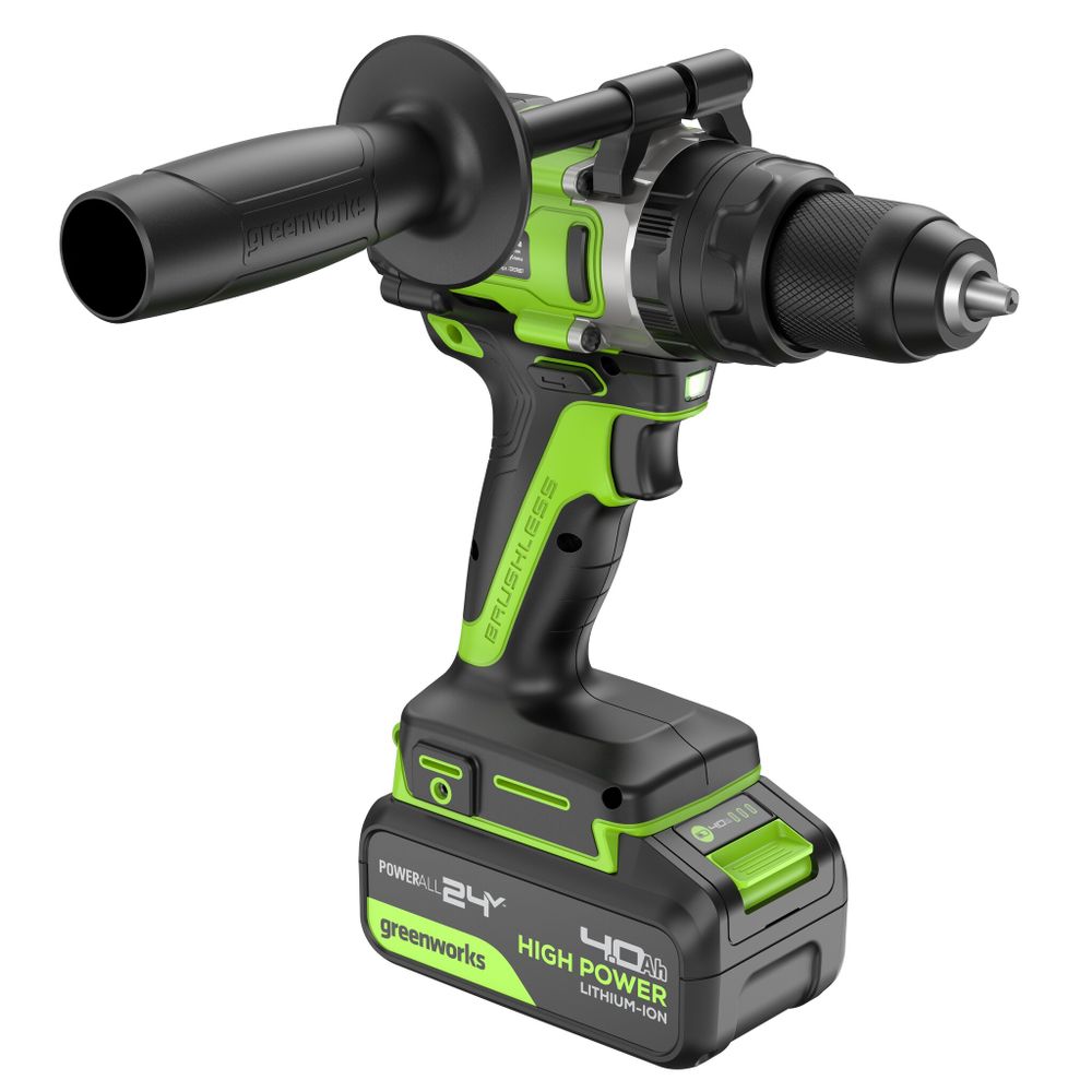 Дрель-шуруповерт ударная акк. Greenworks GD24DD140, 24V,б/щет,70/140Нм,Anti-kickback,1x4Ач,ЗУ,кор (3707607CUB)