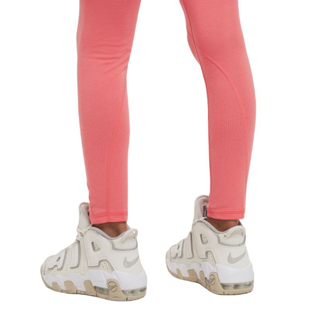 Брюки для девочки Nike Kids Sportswear Favorites High-Waist Leggings - sea coral/white - Orange