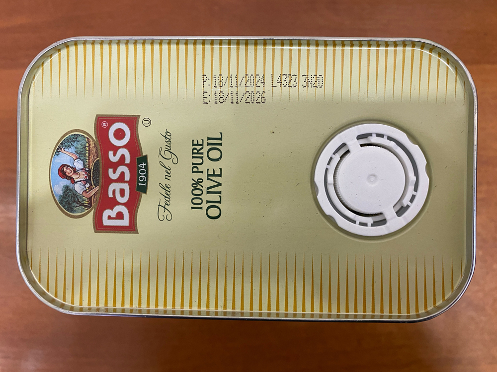 Оливковое масло BASSO (Pure) 3 литра в жестяной банке-канистре Италия