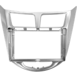 Комплект рамки с разъёмами 9" Hyundai Solaris 1 2010-2017 (F1) серебро - Car-Smart 7011-1