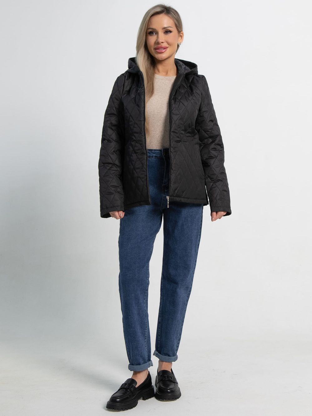Куртка демисезонная стеганая (черная матовая) Б15194-25М LT Collection