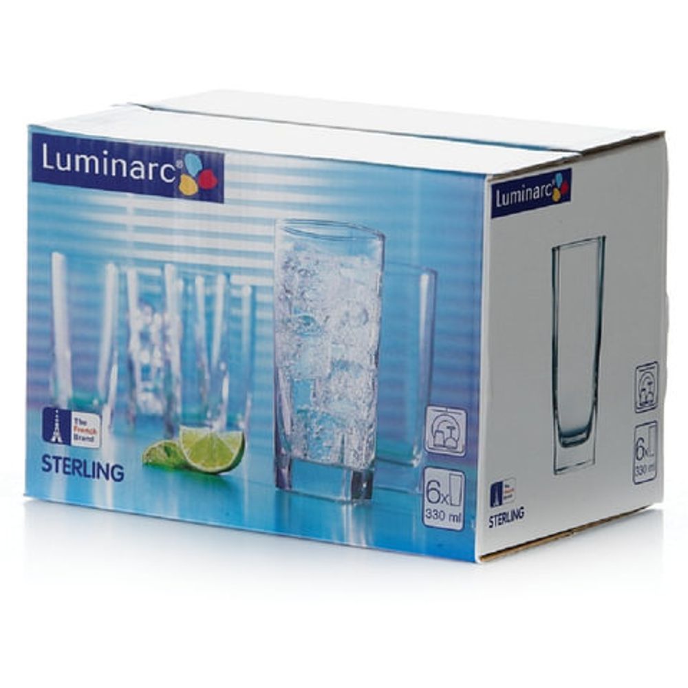 Набор стаканов для сока/виски, 6 шт., 330 мл, высокие, стекло, Sterling, LUMINARC, H7666