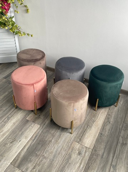 Пуф для гостиной М-City DISAUR Райс (Rice) Bluvel-14 Серый, Золотой