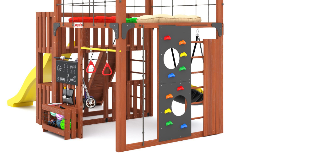 Детская площадка Савушка КУБ-3 (Махагон) с подушками