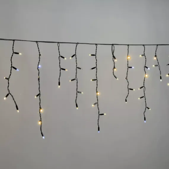 Светодиодная бахрома 3,1*0,5 м., 120 LED, тепло-белый, мерцание, черный провод каучук, LTC (ECO120BLW-1-2WW)