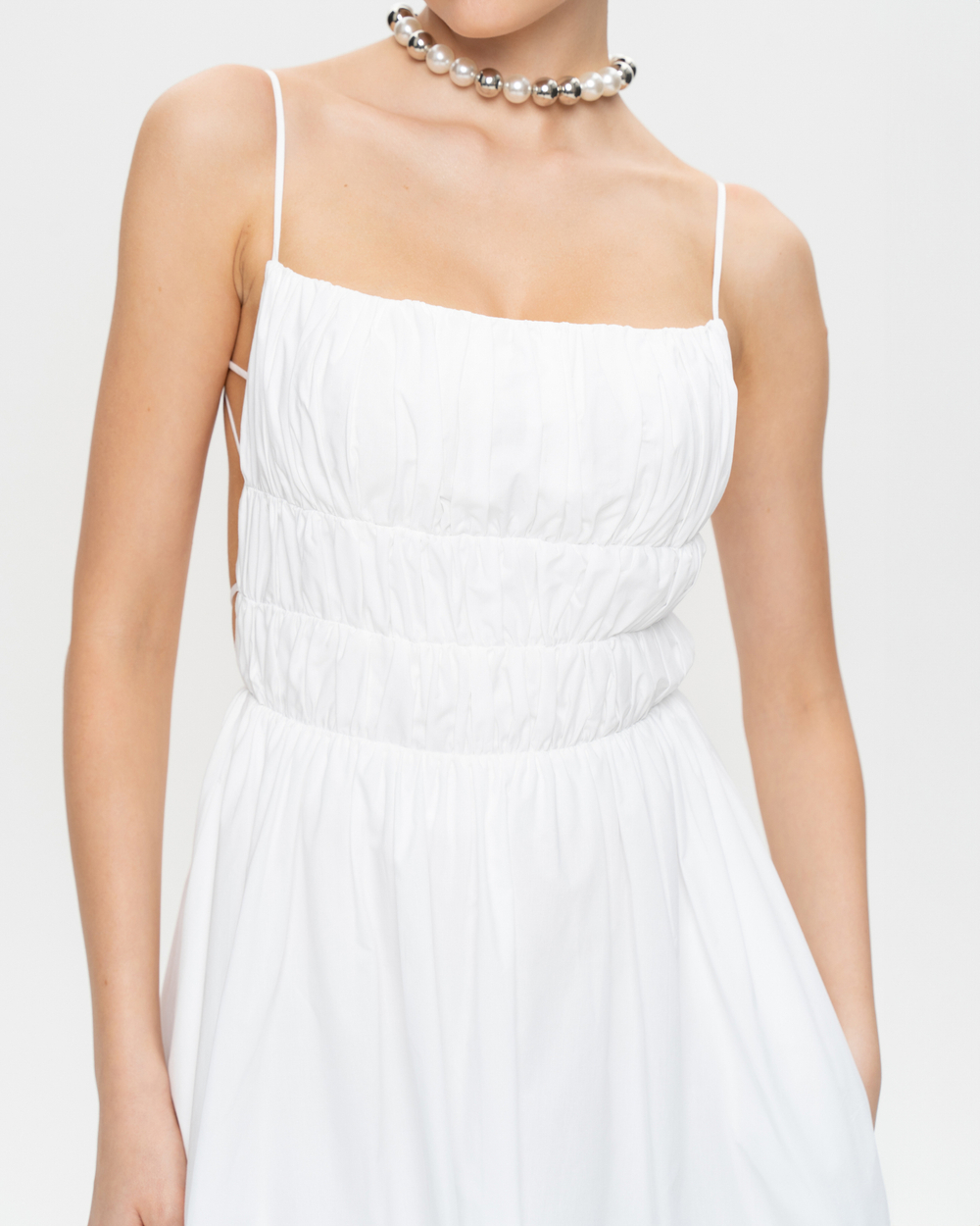 Хлопковое платье миди с открытой спиной