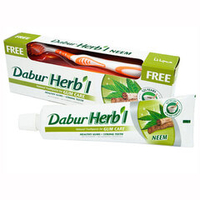 Зубная паста " DABUR HERB" c НИМОМ + зубная щетка , 150гр