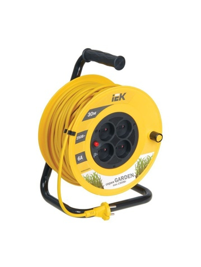 Удлинитель на катушке 4х30м без заземл. 6А IP20 Garden УК30 2х0.75 термозащита IEK WKP23-06-04-30