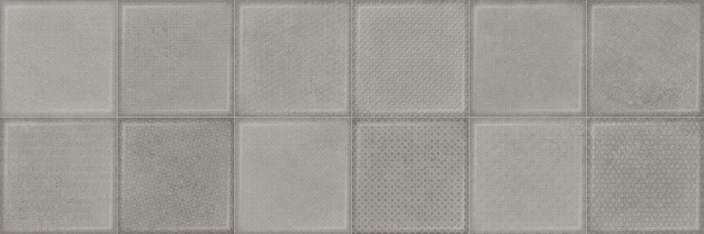 Настенная плитка Alma Ceramica TWU3090CUB70R Cube 30x90 серая матовая под мозаику / пэчворк