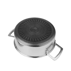 Кастрюля 5,8 л 26/23*18,5 см с крышкой New Kitchen Honeycombs нерж. с антиприг. покр. ИНДУКЦИЯ