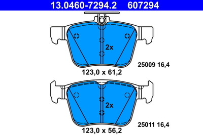 ATE - 13046072942-ATE - Brake Pad Set, disc brake