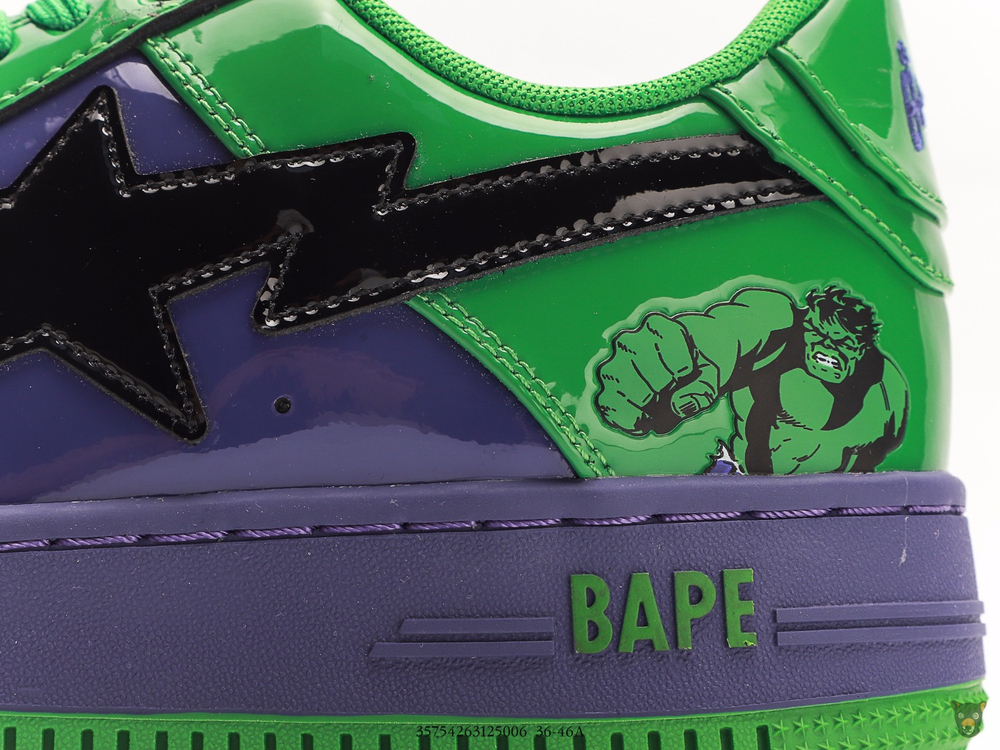 Кроссовки Marvel x Bape STA Low "Hulk"