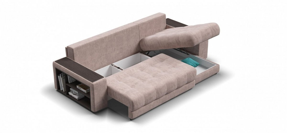 Угловой диван BOSS 3.0 XL Велюр Royal пион