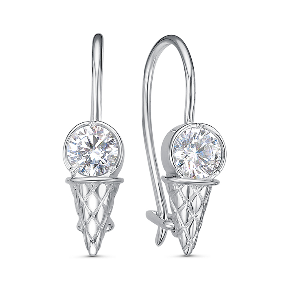 Серьги из серебра 925 пробы с Фианит