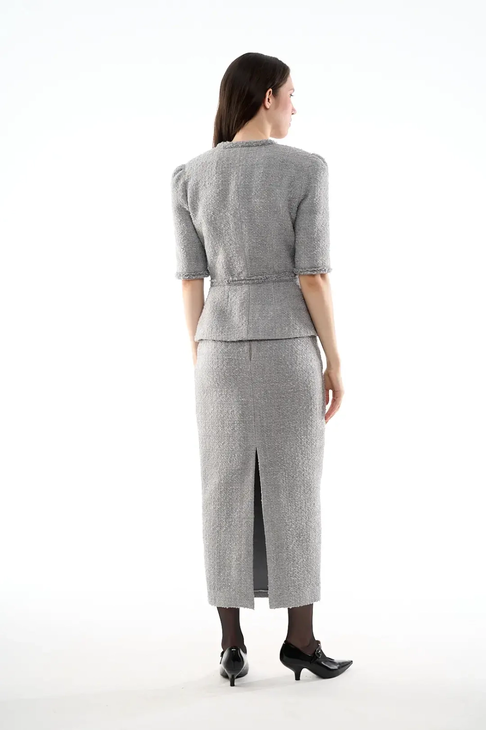 Юбка-карандаш миди серый