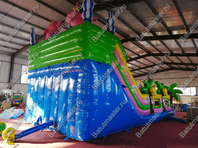 Коммерческий батут "В гостях у дельфинов", 10*5*5 м, с окнами