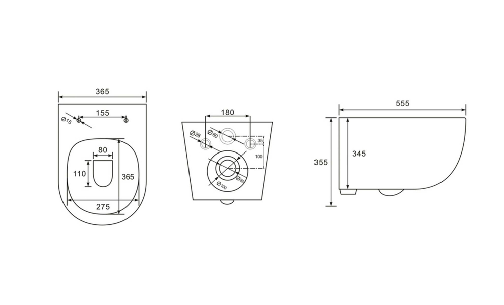 SKANDENBORG RIMLESS
Безободковый подвесной унитаз EWC700-125W