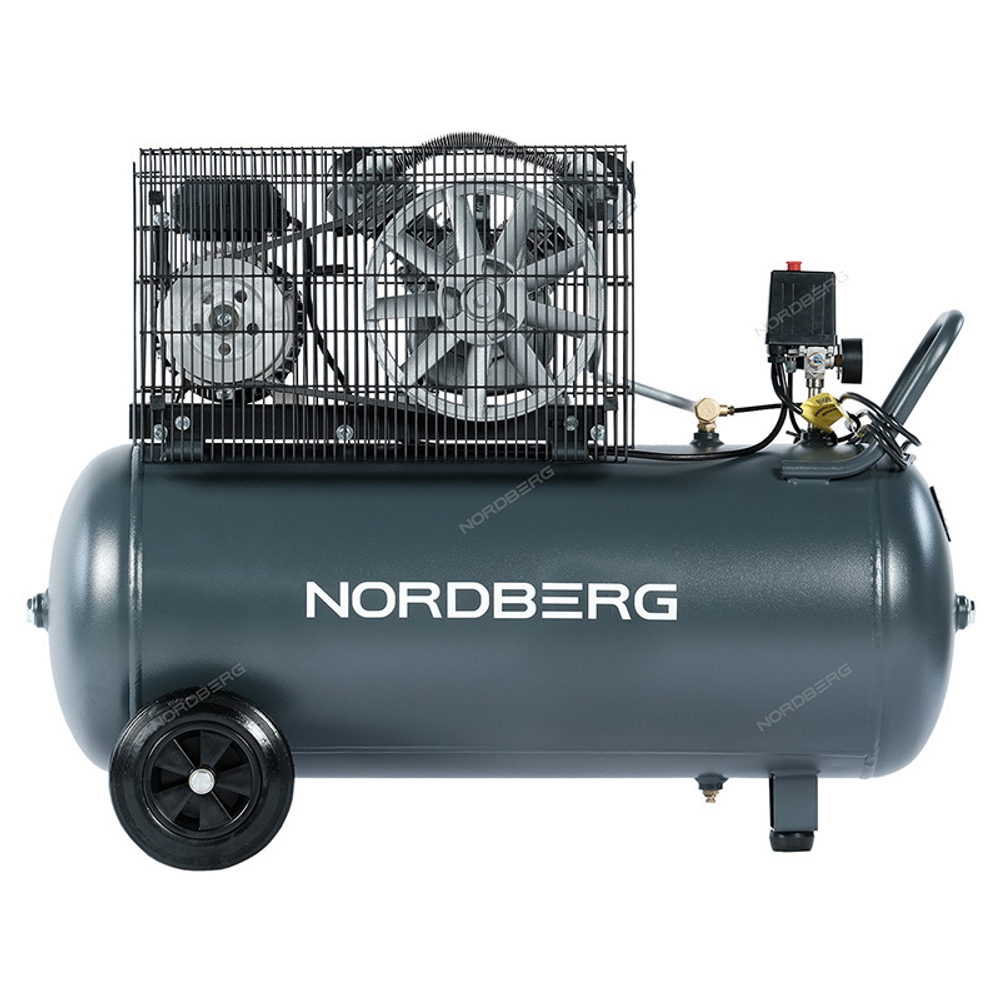NORDBERG (NCP100/360A) Компрессор поршневой с ременной передачей 220В, ресивер 100л, 360л/мин