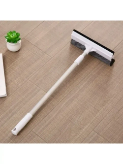 Щетка для мытья окон, стеклоочиститель с телескопической ручкой 50-85 см, стеклоочиститель с резиновым скребком и губкой