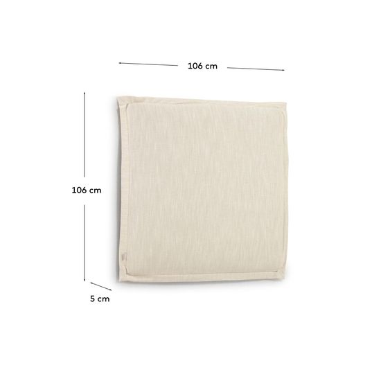 Изголовье из льняной ткани белого цвета Tanit со съемным чехлом 106 x 106 см