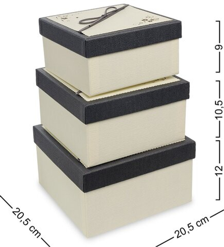 Packing Symphony WF-81-B Набор коробок из 3шт «Квадрат» цв.кремовый