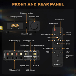 Усилитель для наушников с ЦАП Douk Audio Ampapa Q1, цифро-аналоговый преобразователь, Bluetooth