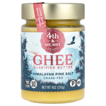4th & Heart, очищенное топленое масло гхи, от коров травяного откорма, с гималайской розовой солью, 225 г (9 унций)