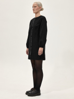 Платье с тесьмой и набойкой "Народное". Черное