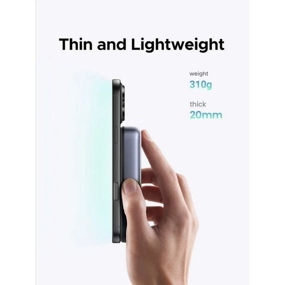 Внешний аккумулятор Ugreen PB562 Magnetic Wireless Power Bank 10000mAh (55140) серый космос