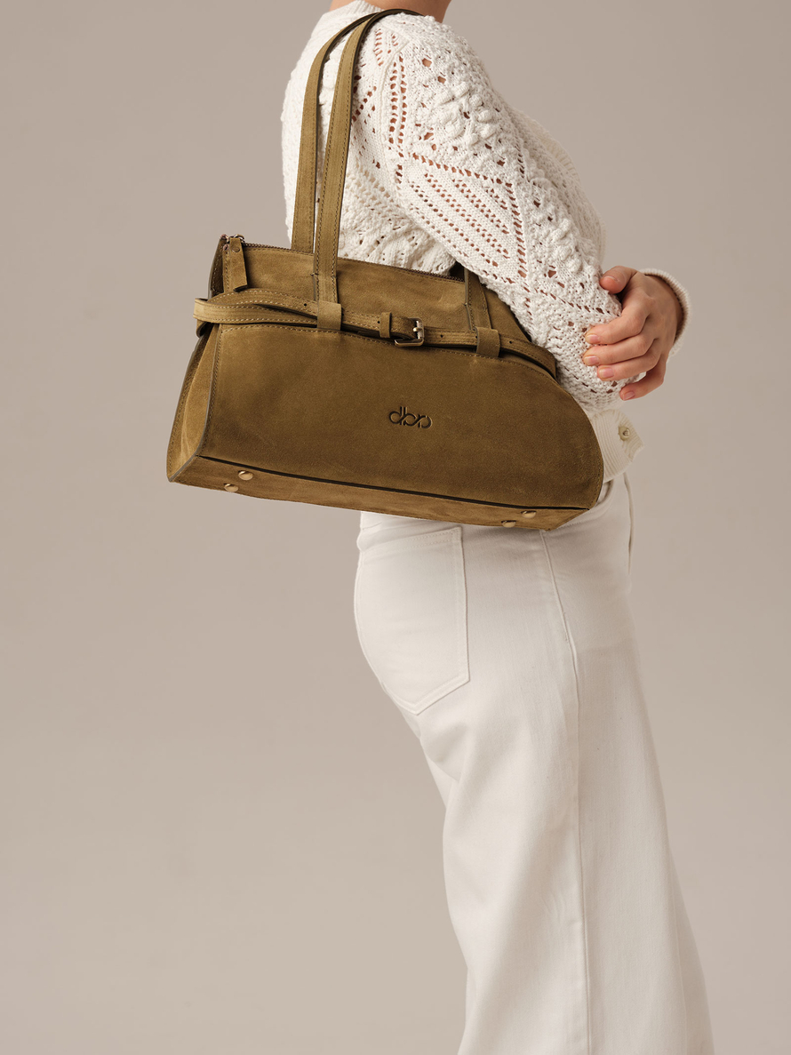 Замшевая сумка DBR Rumi mini 31400 белый мох