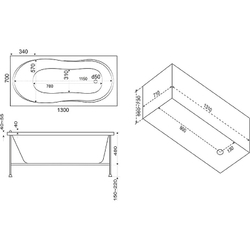 Акриловая ванна Bas (Бас) Лима 130x70, с каркасом
