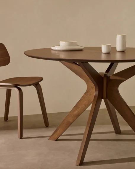 Стол Naanim Ø120 см из орехового шпона