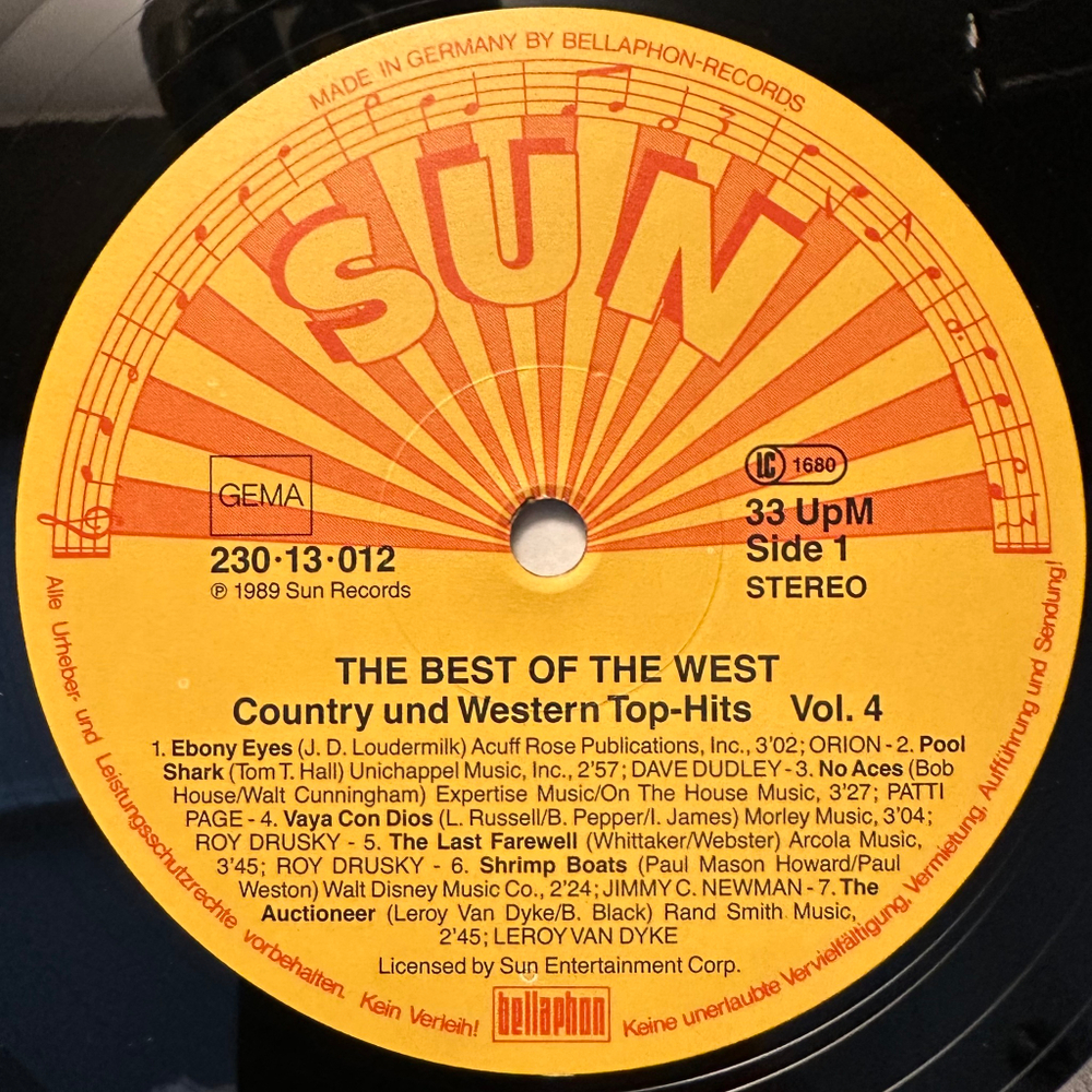 Сборник The Best Of The West - Country And Western Top-Hits Vol. 4 (Германия 1989г.)