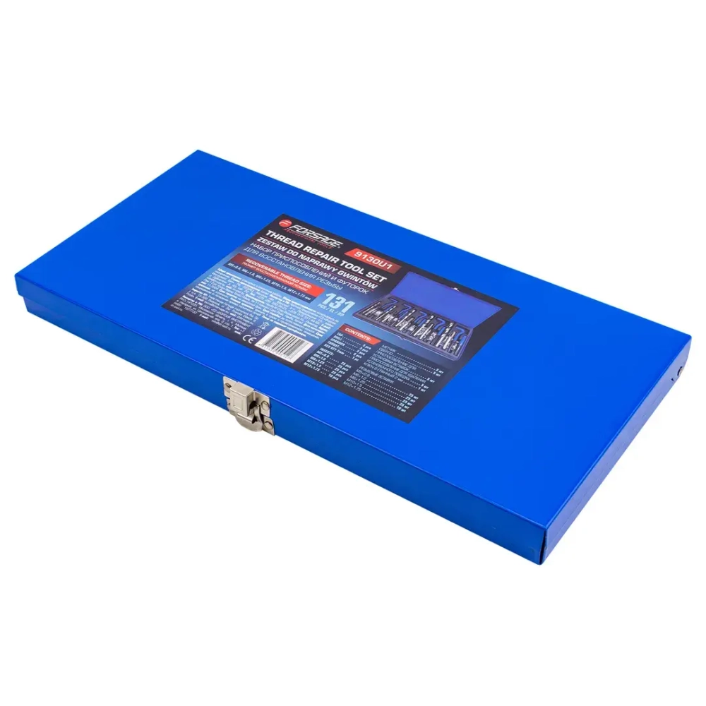 Набор приспособлений и футорок для восстановления (М5х0.8, М6х1, М8х1.25, М10х1.5, М12х1.75) 131пр., в металлическом кейсе Forsage F-9130U1