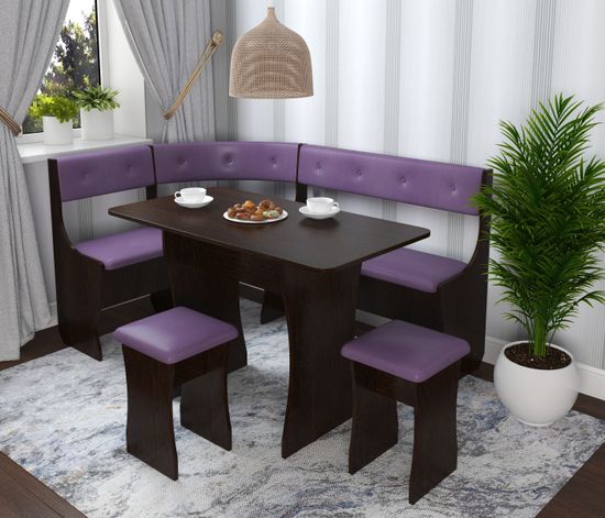 Кухонный уголок bello "Оливьер" (Венге/Кожзам Marvel Viola (AT)) -G/Л1