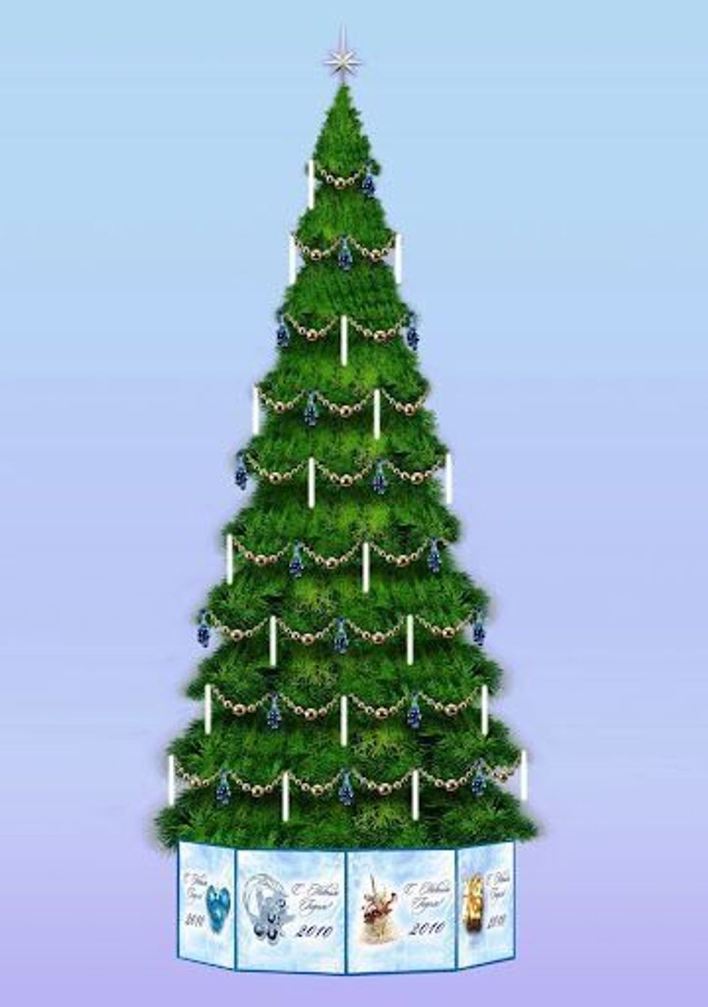 Уличная Гирлянда: холодный белый "Тающие сосульки" для елок от 3 до 19 м