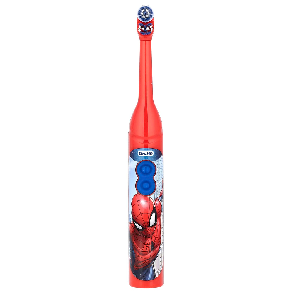 Oral-B, Зубная щетка на батарейках, мягкая, для 3+ лет, с изображением человека-паука, 1 зубная щетка