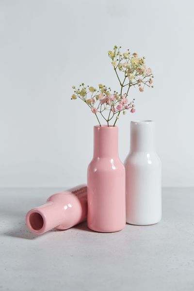 Интерьерная керамическая ваза-бутыль, 15х6 см, Россия