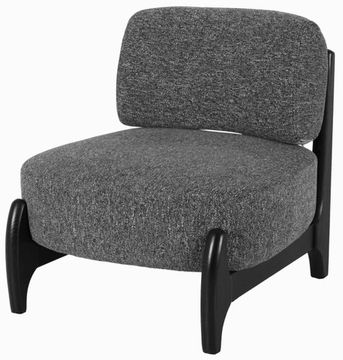 Кресло Judge черное дерево и серая ткань 