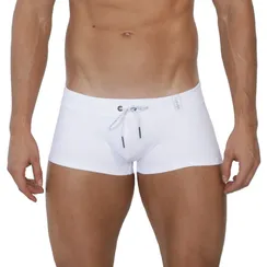 Мужские плавки белые Clever Moda PARADISE SWIMSUIT BOXER 125901