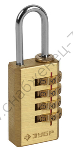 ЗУБР кодовый, 35х21х10 мм, мини 4 диска, навесной замок (37118-2)