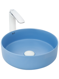 Раковина накладная (матовая голубая) WeltWasser WW  ELBACH 3134 MBL 355х355х120
