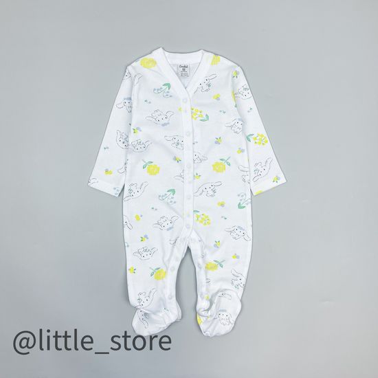 Слип хлопковый "Белые зайчики" на белом