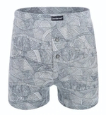 Хлопковые трусы-боксеры свободного кроя с фантазийным принтом (Размер: L) (Цвет: серый)