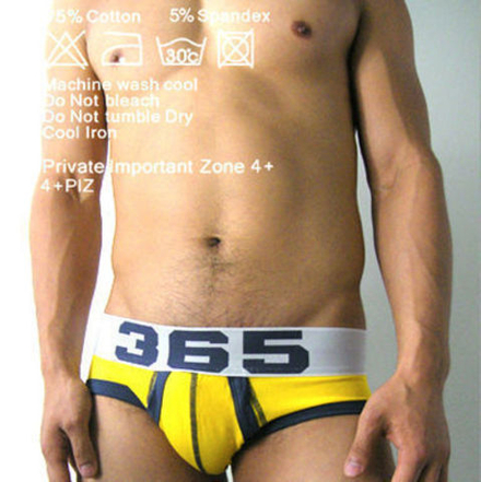 Мужские трусы брифы 4+ Private Important Zone 365  Yellow Hipster