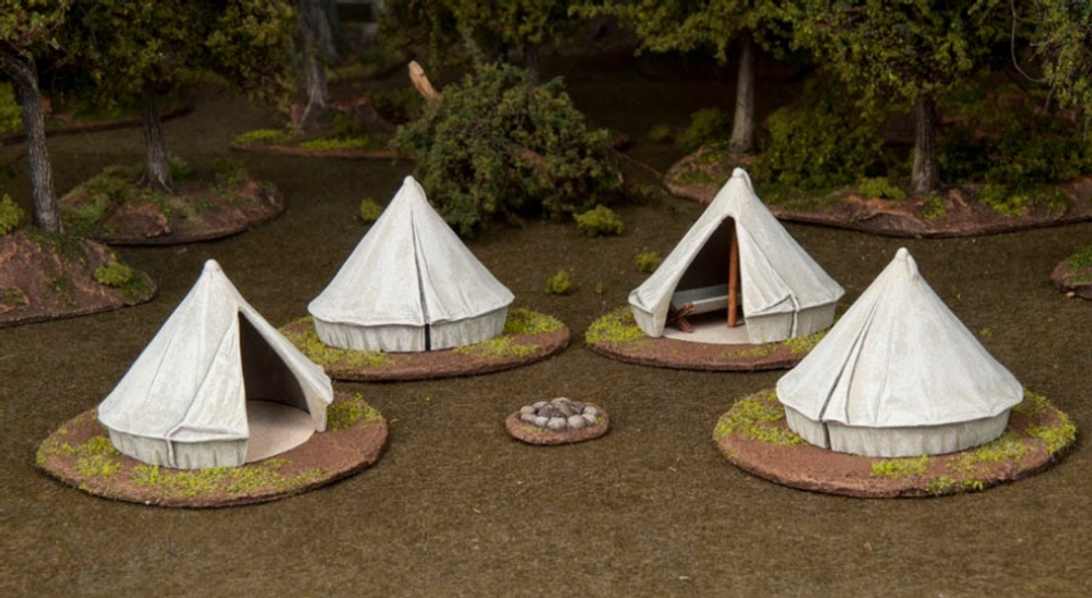 Шатры - Палатки BELL TENTS Bell Tents (4 шатра-колокола, 1 костер и 2  носилок/...