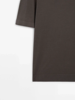 Massimo Dutti Футболка из 100% хлопка, мышино-серый